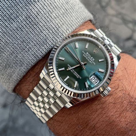 rolex datejust women's green|Rolex Datejust green dial price.